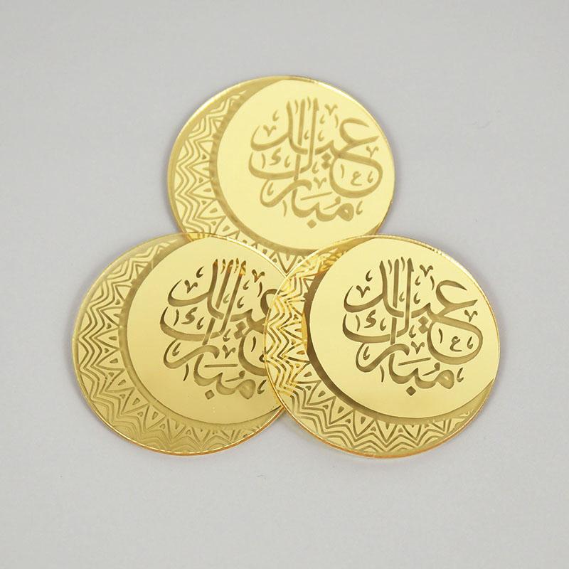 5/10 Stück Eid Mubarak Acryl Cupcake Topper Gold Ramadan Kareem Kuchen Topper Islamisches Muslimisches Festival Party Kuchen DIY Dekorationen