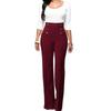 Pantaloni Casual Donna Autunno/Inverno 2026 Colore Unico Bottoni Micro-Svasati