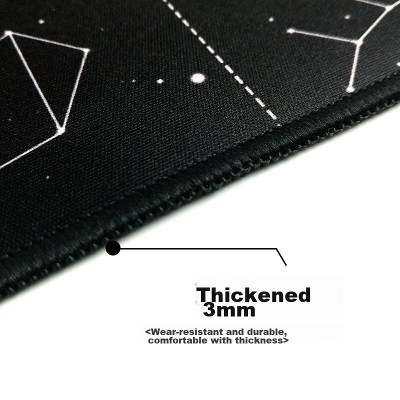 LESAILES Star Constellation Office Gaming Mouse Pad Large Size, Lock Edge Thickened Computer Desk Mat, Black 800*300*3mm