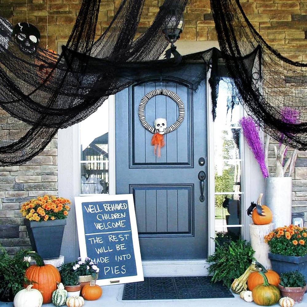 6pcs Halloween Creepy Gauze Cloth for House Yard Decoration 76x 183cm/30inx72in