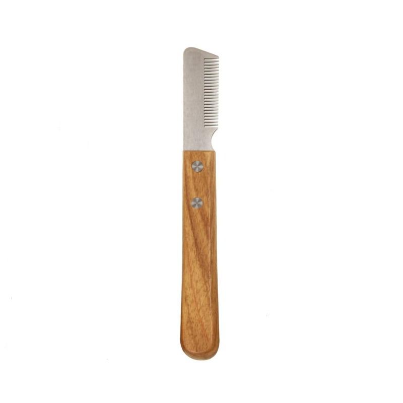 Professional Pet Stripping Stainless Steel Wooden Handle Cat Dog Hair Shaving Plucking Comb Grooming Supply 3
