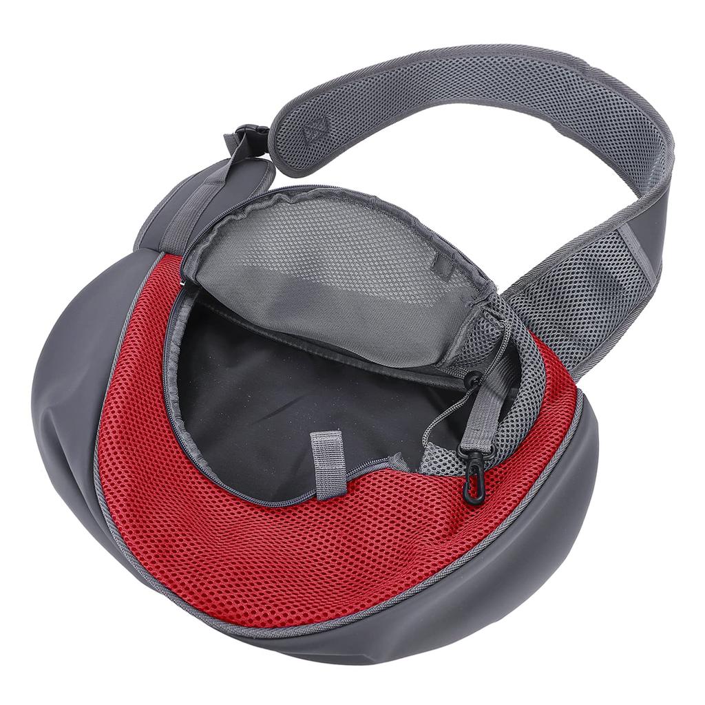 QCHOMEE Pes Domácí mazlíček pro Malý až Střední Přepravka Nastavitelný se Základnou Rameno Síťovina Bezpečnost Diagonální Rameno Snadno pro Jít Červený Přepravka, Popruh, Psi,