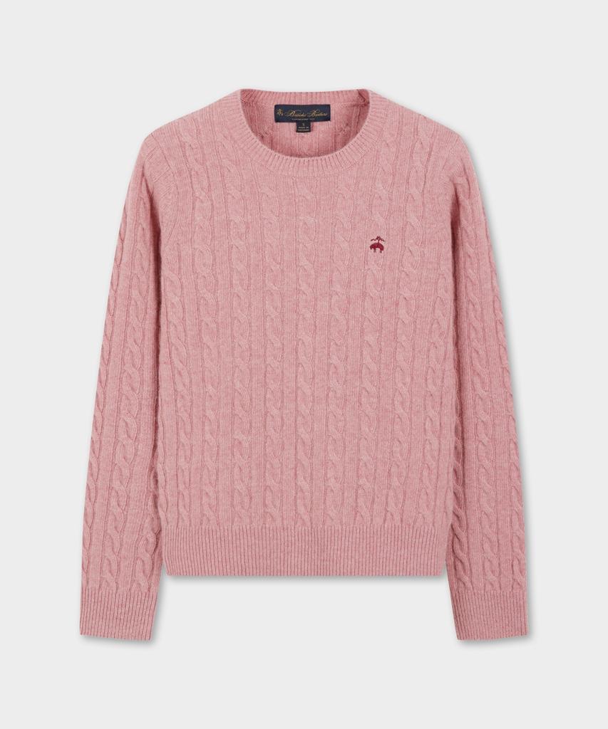 BROOKS BROTHERS [Women'S] Wool Cable Sweater (Pink) (Bbwrwbf401)