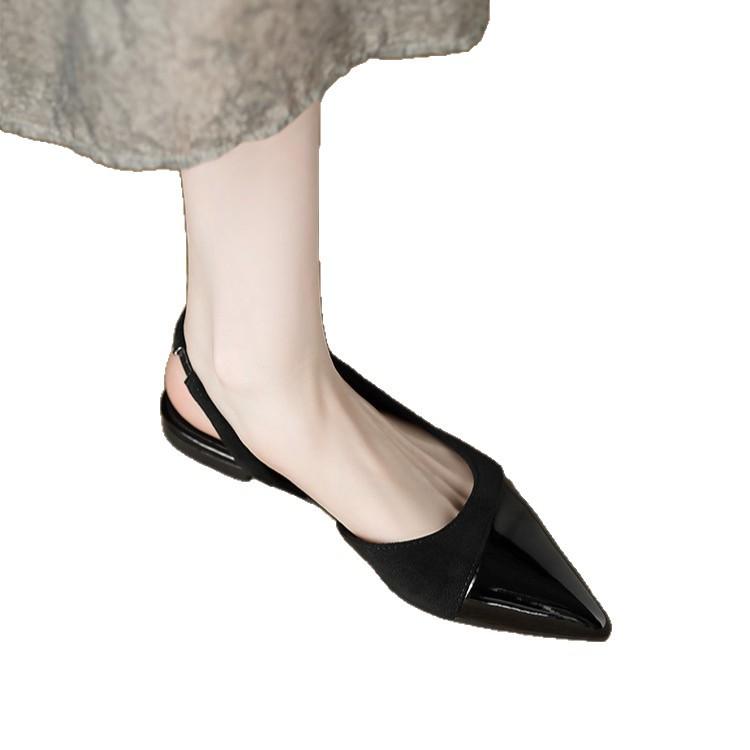 Baotou drag women 2025 spring and summer new temperament pointed sandals gentle flat shoes