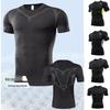 Men's Quick-Dry Outdoor Sports T-Shirt - Elastic, Tight-Fit, Short Sleeve for Running & Training.