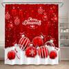 Funny Snowman Shower Curtain Set Xmas Ball Silver Pine Branches Gift Christmas Home Bathroom Decor Rug Bath Mat Toilet Lid Cover