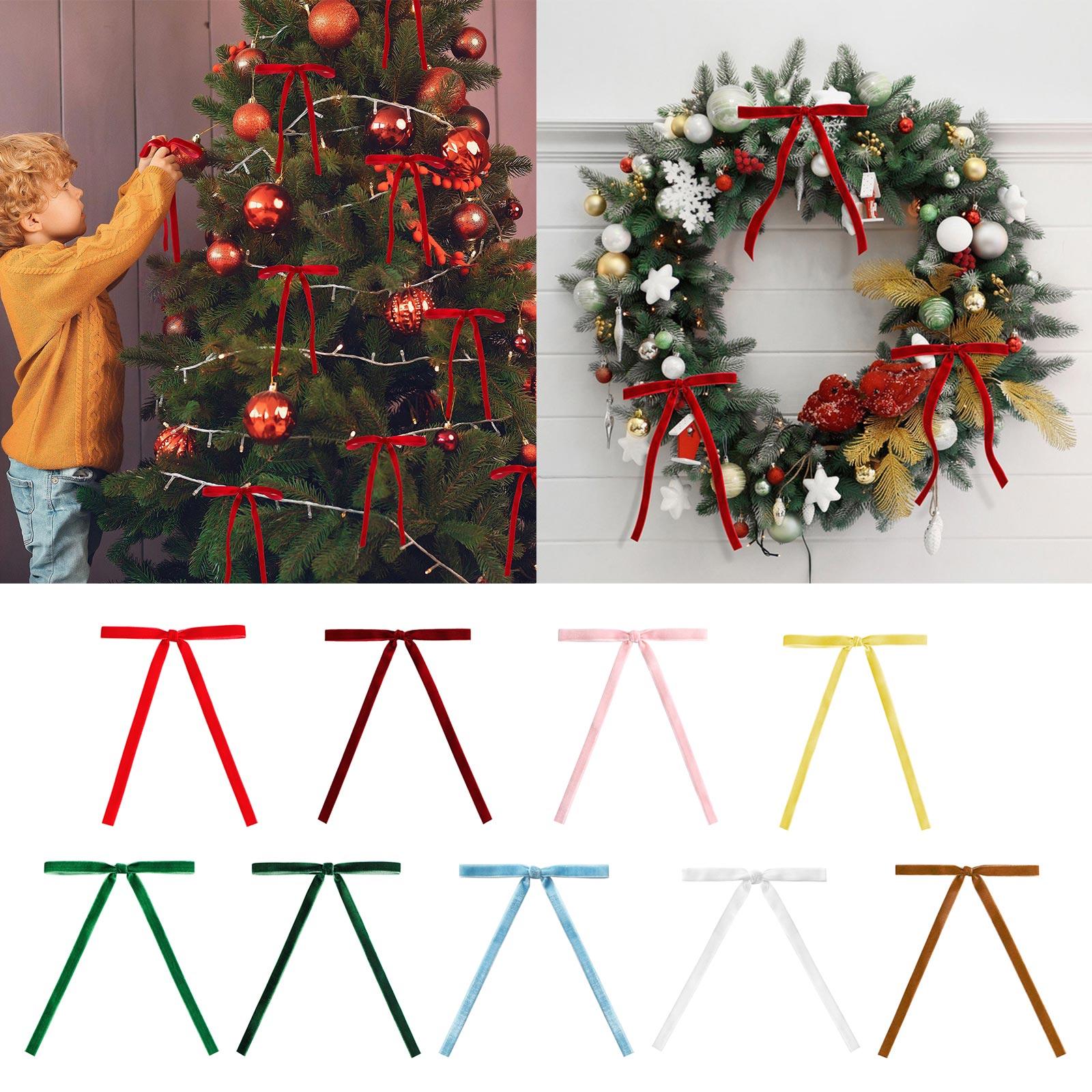 

Упаковка из 20 бархатных рождественских бантов ручной работы из лент для упаковки и украшения подарков на праздники, галстук-бабочка розовый