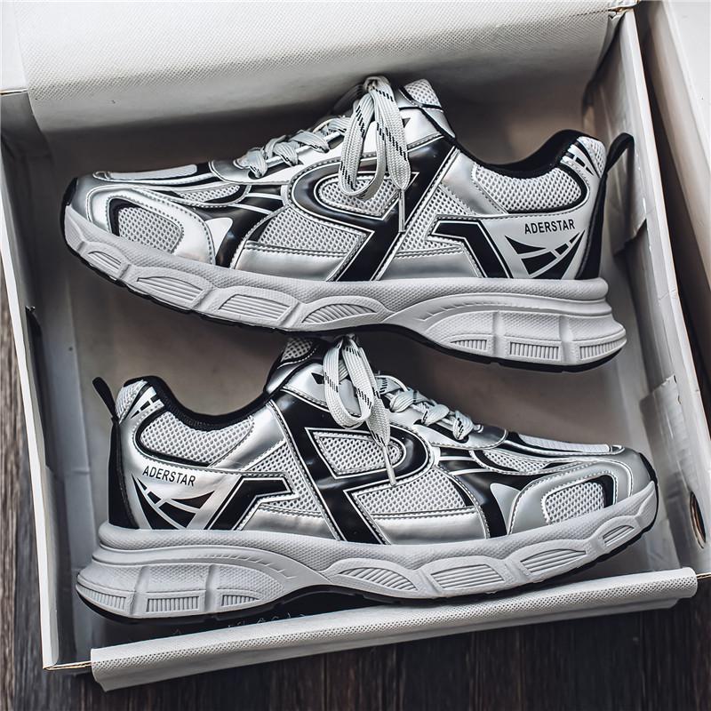 

Мужская трендовая спортивная обувь на платформе с низким верхом, нескользящая, со шнуровкой, дышащая, для бега 44 серый