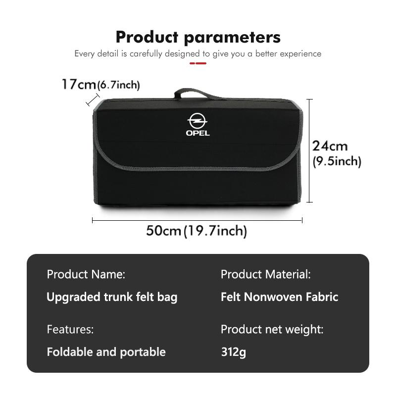 Car Storage Bag Folding Felt Organizer Box Trunk Tool Case For Opel Corsa Mokka Astra Cascada Adam Insignia Meriva Vectra