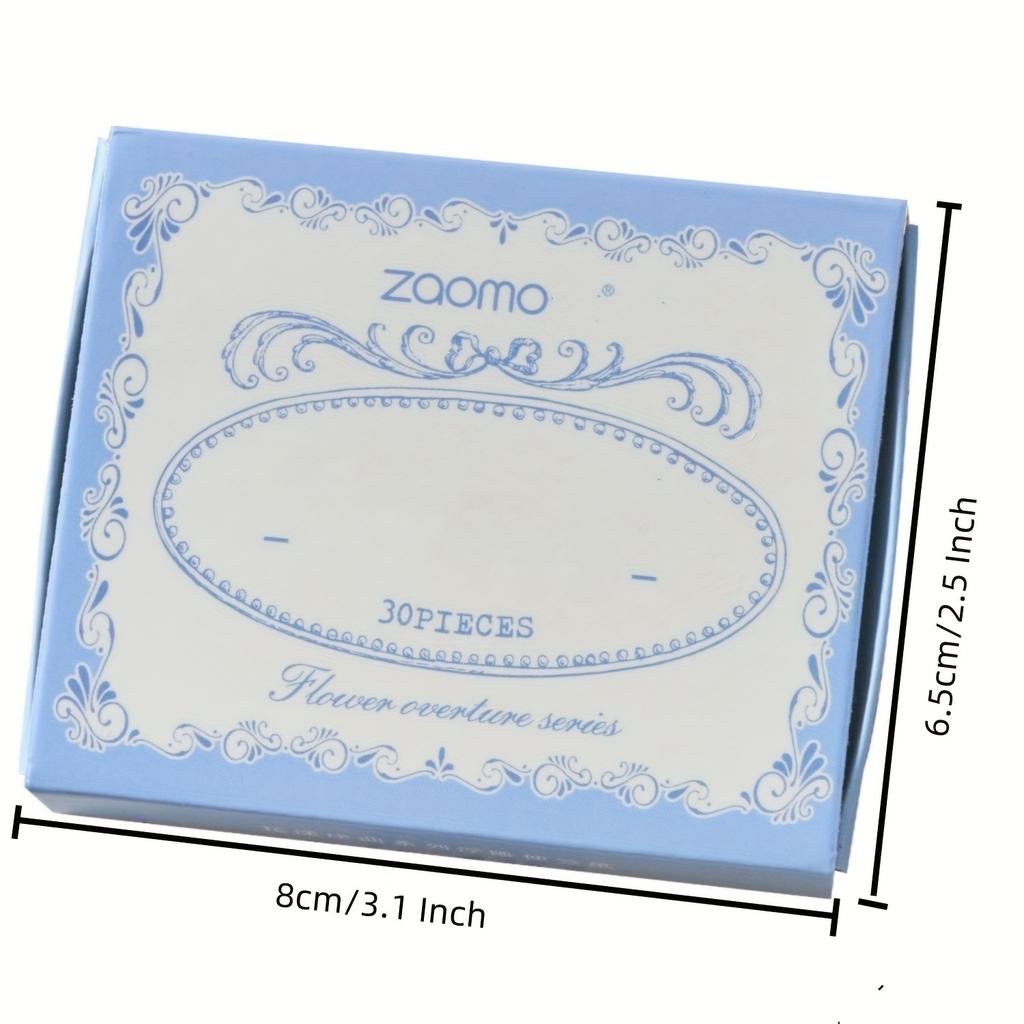 30pcs Vintage Boxed Sticky Notes Paper with Embossed Paper Thick Card Material Art Embossed Journaling Supplies Decorative Paper