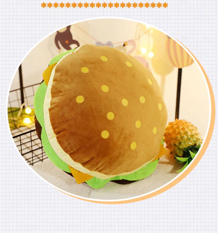 Adorable Hamburger Plush Pillow Toy - Office Lumbar Support, Children's Birthday Gift with Long Fries Design