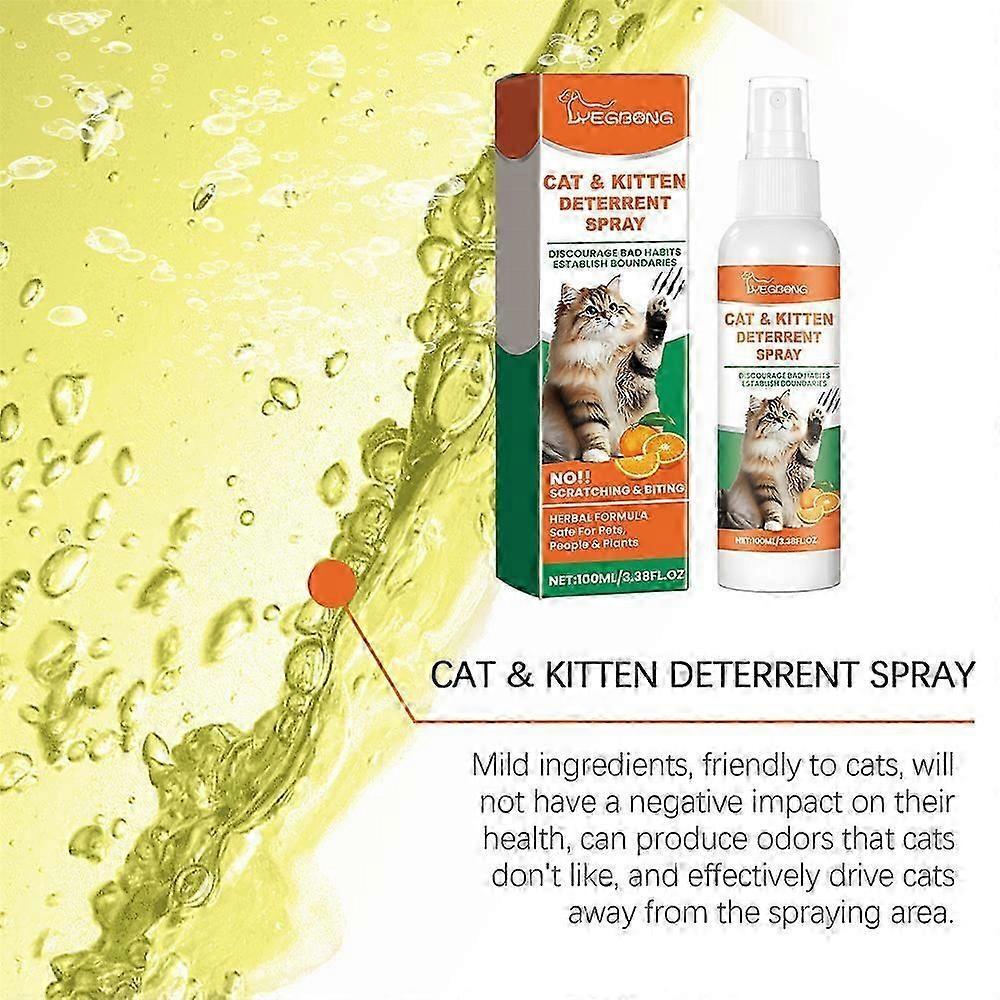 100ml Cat Deterrent Spray Natural Scratching Cats Anti Scratch Spray No Stimulation Orange Fragrance Sofa Furniture Protectors