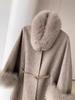 2025 Autumn/Winter Popular Wool Coat for Women with Fluffy Fur Collar and Cuffs