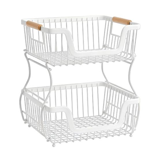 Heavy Duty Storage Stand 2/3 Layer Countertop Organizer Rack, Fruit Basket Stand, Metal Rack Space Saving Carbon Steel for Kitchen, Pantry
