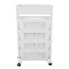 Plastic Mobile Bookcase Removable Storage Cart Durable Rolling Bookshelf  Space Saving