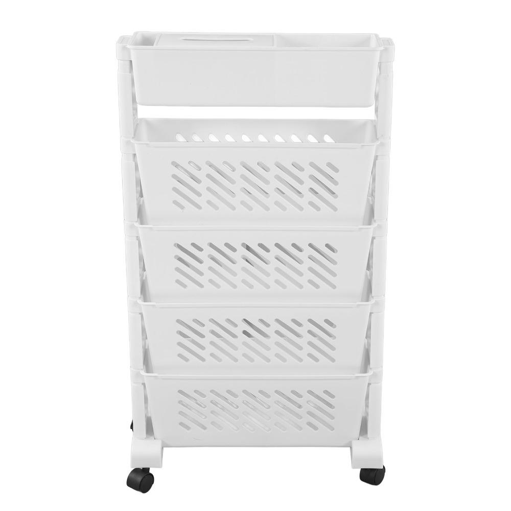 Plastic Mobile Bookcase Removable Storage Cart Durable Rolling Bookshelf Space Saving