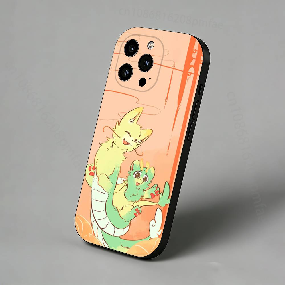 

Cute Cartoon Chinese Mythical Creatures Phone Case For iPhone 17,16,15,14,13,12,11 Pro,Max,Plus,X,XS,XR,SE,Mini iPhone13PRO