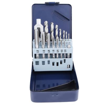 15Pcs Alloy Steel Tap Wrench Screw Taps Twist Drill Bit Set Metal Processing Tools
