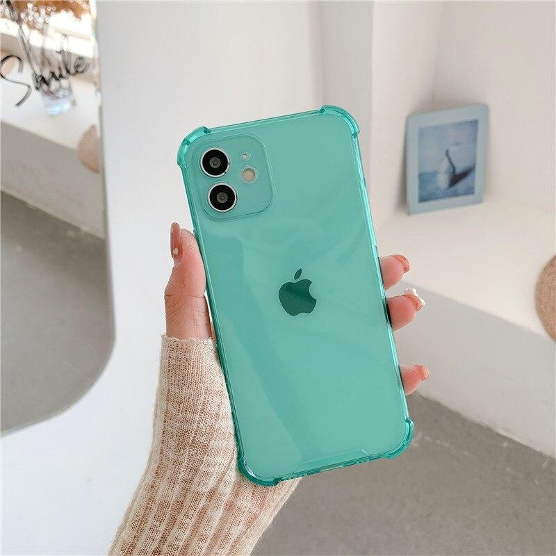 Silicone Lens Protection Phone Case For iPhone 16 15 14 11 12 13 Pro Max 8 7 6S Plus XR XS Max X SE2020 Shockproof Soft Transparent Cover