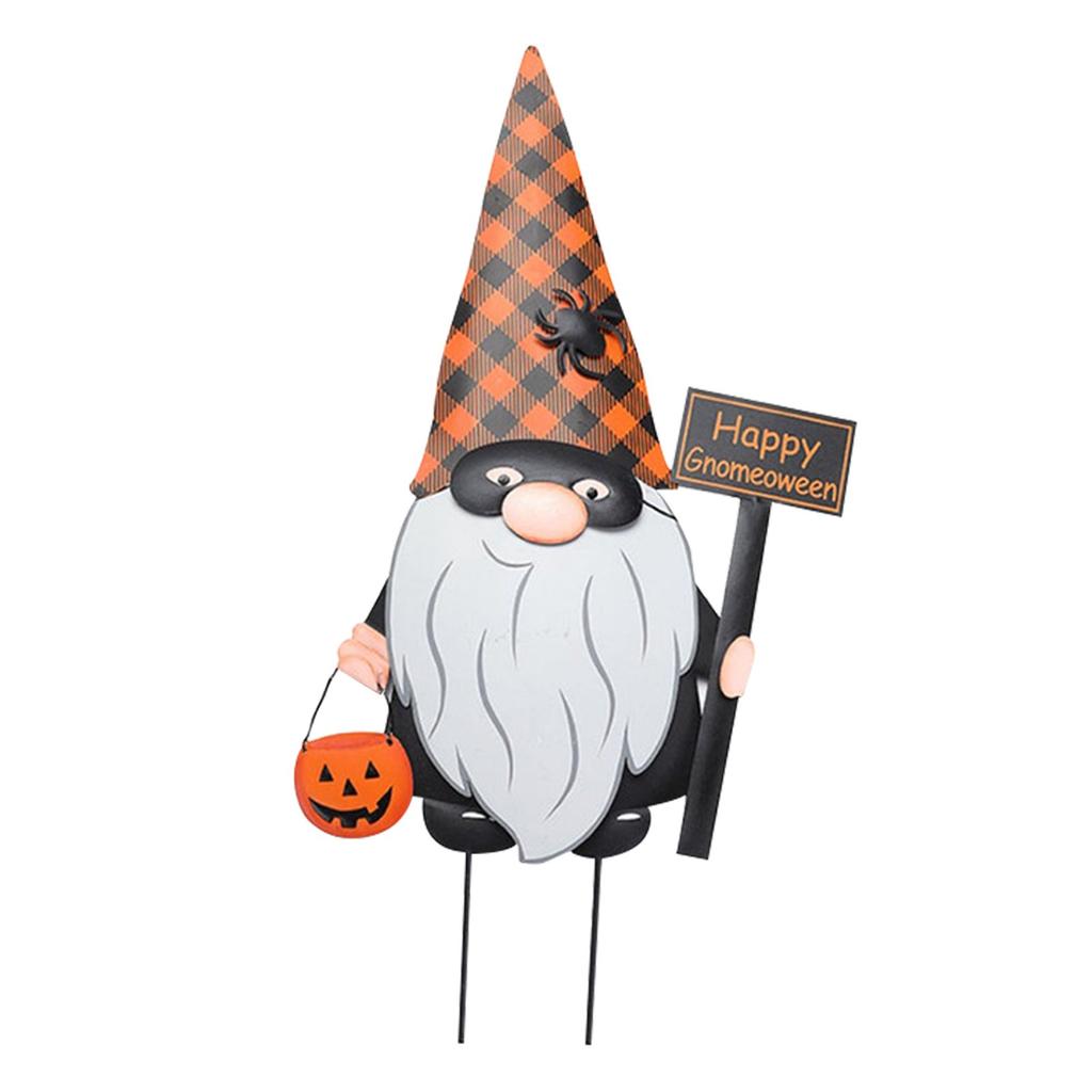Halloween Autumn Metal Gnome Garden Stake Decorative, Garden Patio Backyard Ornaments