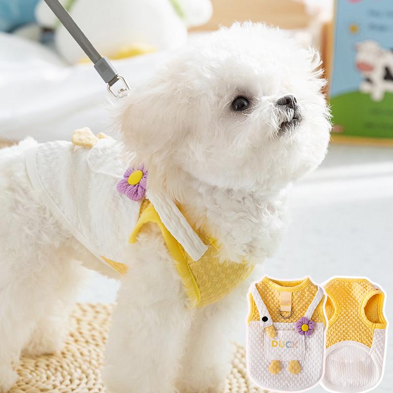 

Funny Goose Pocket Traction Vest Small Dog Teddy Bigbear Cartoon Bicycles Pet Clothing Dog Clothing XXL (recommended weight 15-10 kg)