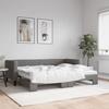 VidaXL Lit de jour avec gigogne et matelas gris foncé 80x200 cm tissu 3196592