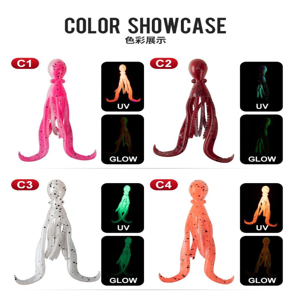 TPE Material Saltwater Octopus Bait 9.5cm 5g Squid Skirt Lure 2024 Fishing Tackle