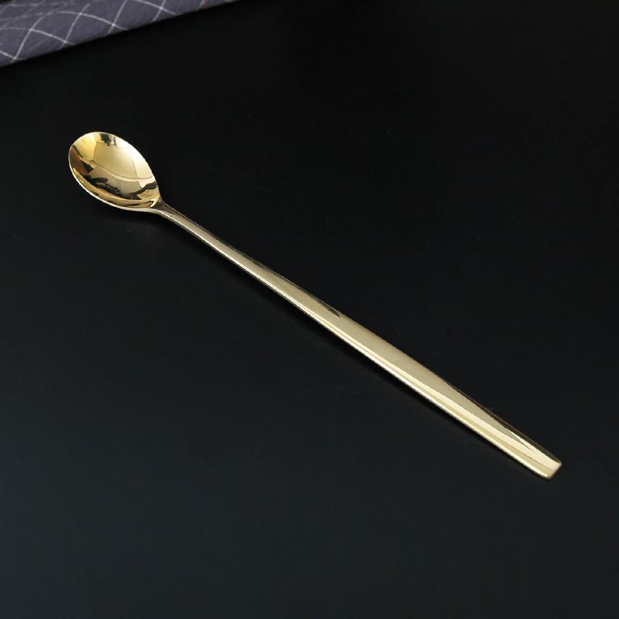 

Solid Brass Spoon Household Thickened Long Spoon Rice Spoon Stirring Spoon Dessert Spoon Brass long handle stirring spoon жовтий
