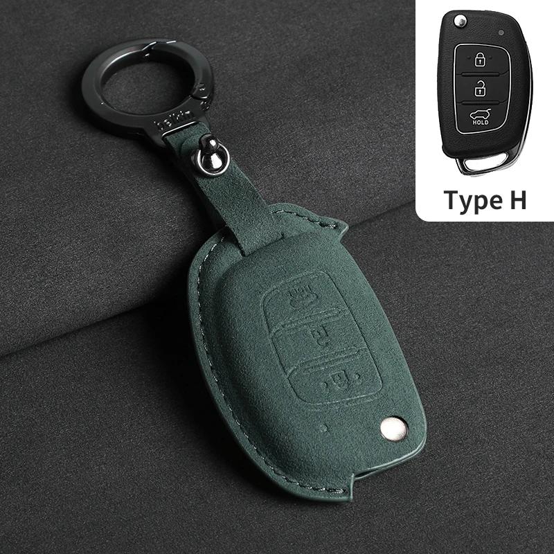 Suede Fabric Auto Flip Key Fob Cover Case Fit For Hyundai Grand I10 I20 I30 Ix35 Ix45 Hb20 Elantra Solaris Sonata Santa Fe Sport Tucson