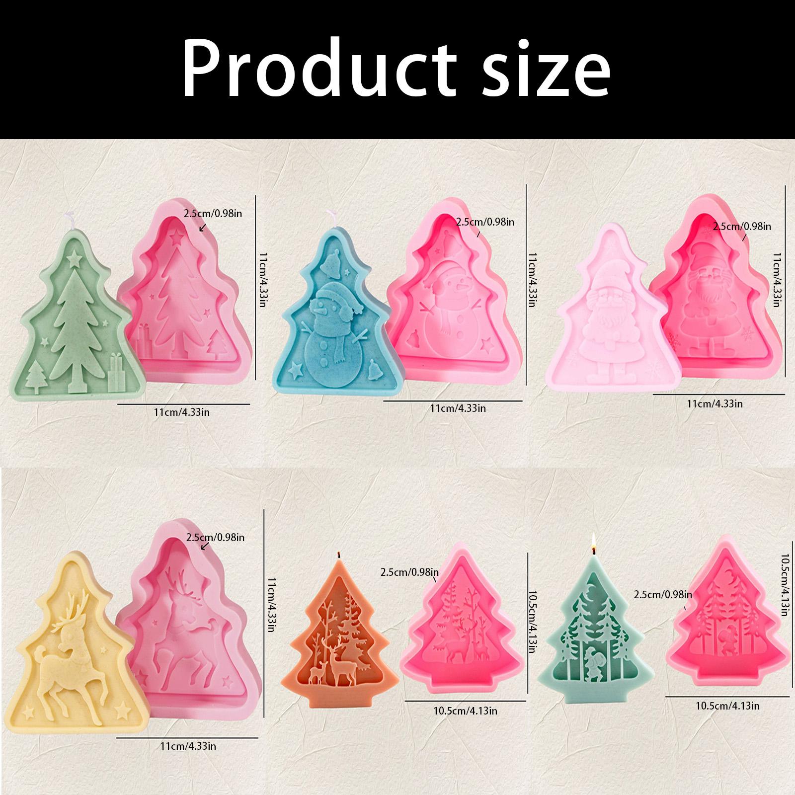 Flexible Silicone Mould Christmas Tree Shape for Home Candle Soap Making
