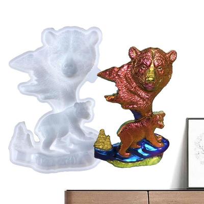Mucegai 3D din silicon pentru animale Forme din rășină epoxidică Mucegai 3D din silicon pentru animale, decor de perete reutilizabil, lucrat manual, turnare pentru urs brun.