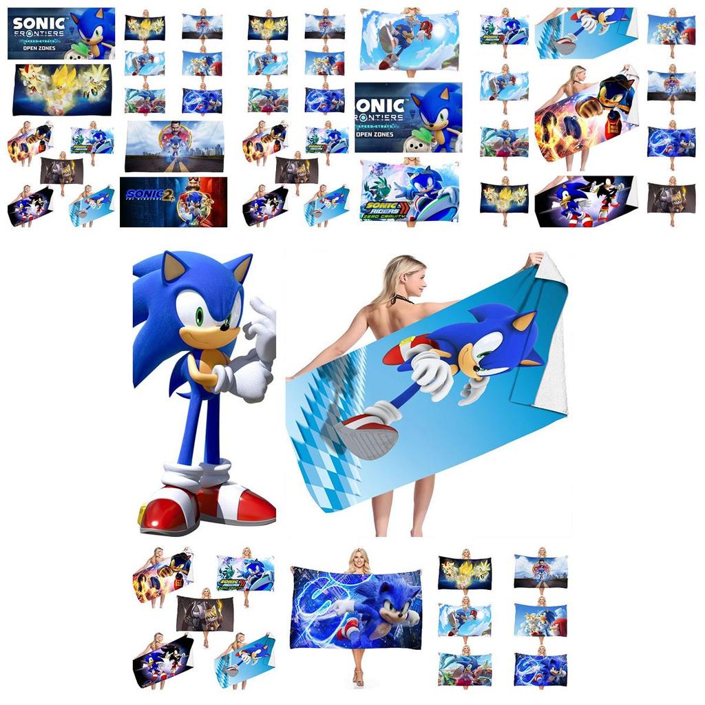 Sonic The Hedgehog Beach Towel Ultra-fine Fiber Fast-drying Super-absorbent
