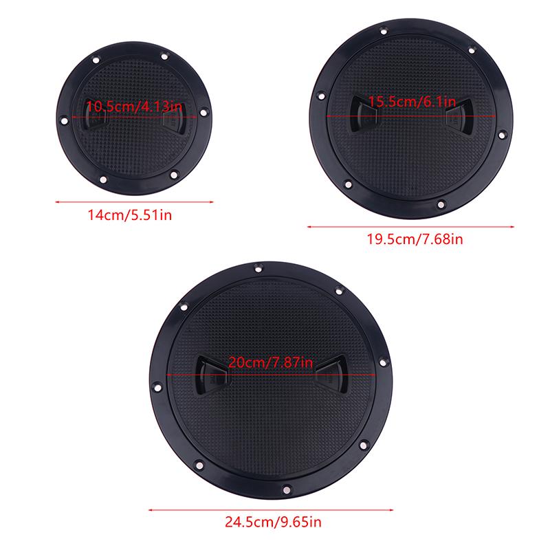 ABS Plastic Round Non-Slip Inspection Hatch Cover - 4''/6''/8'' Screw-Out Access Hatch with Detachable Cover for Kayaks & Yachts