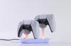 EGGSLINER GAMES PS5 Controller Charging Simultaneous Charge for Two DualSense Fast LED Indicator PlayStation 5 White Stand, Controllers, Compatible,