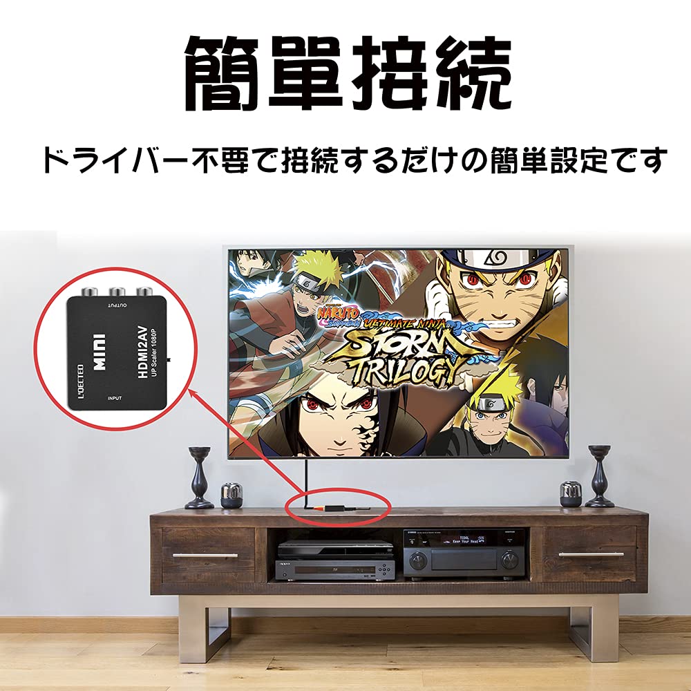 HDMI to RCA HDMI to AV Composite HDMI to RCA 1080P Audio HDMI to Analog Converter Compatible with Car Navigation and Includes Cables to RCA L'QECTED