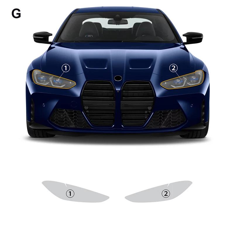PFCC Car Clear Transparent PPF TPU Rearview Headlight Film for BMW M4 Coupe G82 -2024 Paint Protection Film Precut headlight film