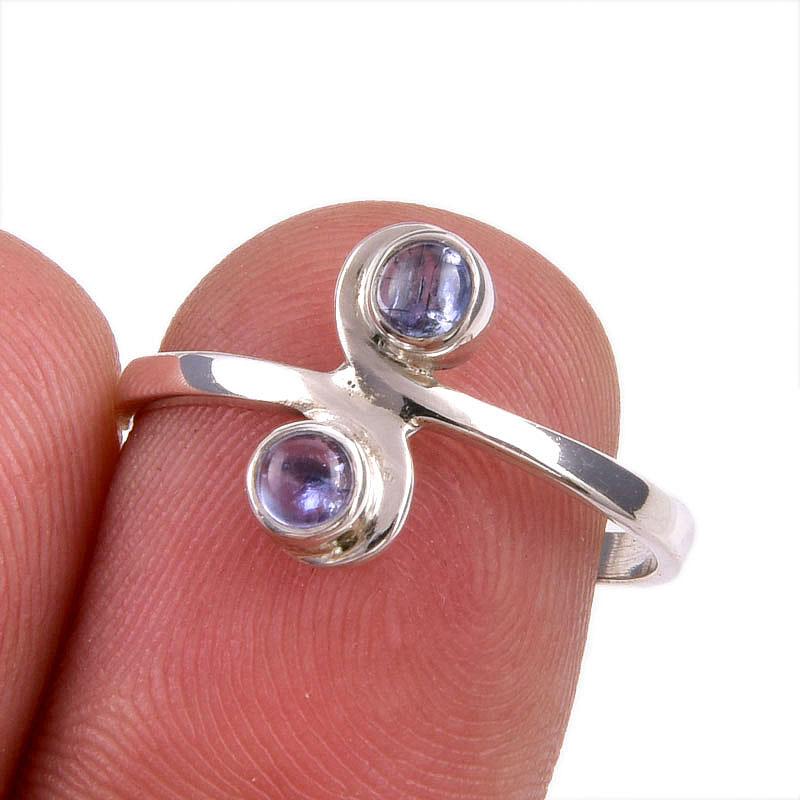 

Natural Tanzanite Gemstone 925 Solid Sterling Silver Jewelry Ring Size 8 S8l44