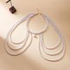 Collier de Perles Imitation Irrégulières pour Femmes Hommes Minimaliste Multicouche Chaîne de Perles Choker Bijoux de Corps Polyvalents