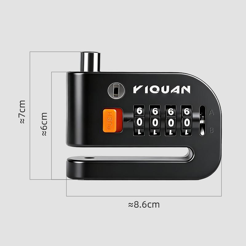 Motorcycle Password Disc Lock Bike High Security Anti-Theft Padlock Heavy Duty Waterproof Alloy Brake Rotor Lock