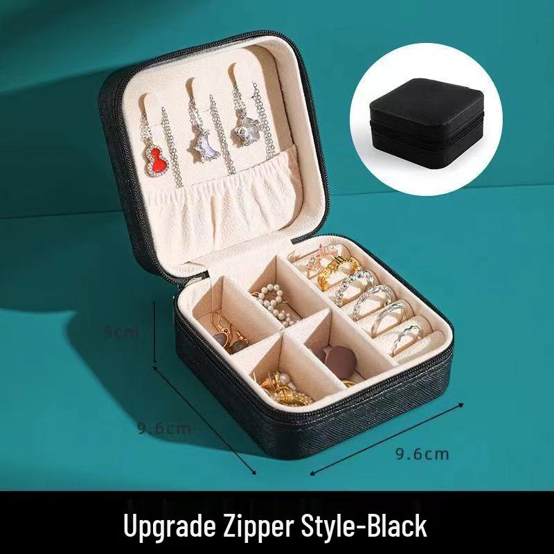 Korean Style Portable Jewelry Box for Stud Earrings & Rings, Anti-Oxidation Travel Organizer