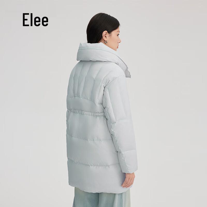 Aileiyi Women's Mid-Length Puffy Waist-Cinching Down Jacket