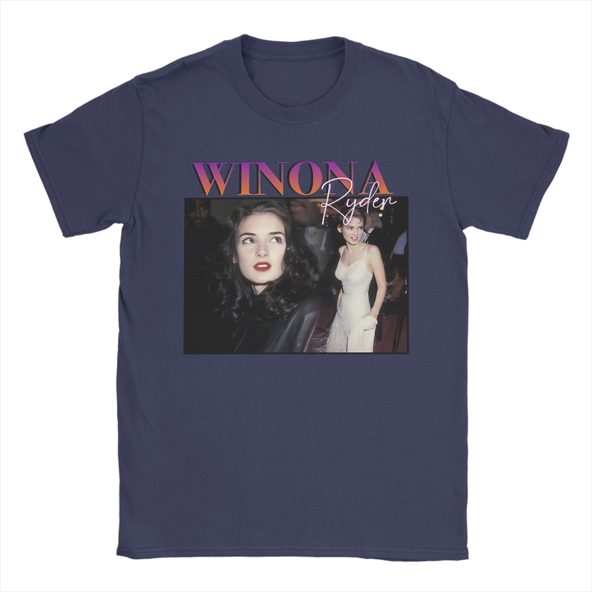 2026 Winona Ryder Retro Print T Shirts Unisex Women Cotton Tee Shirt Clothes S