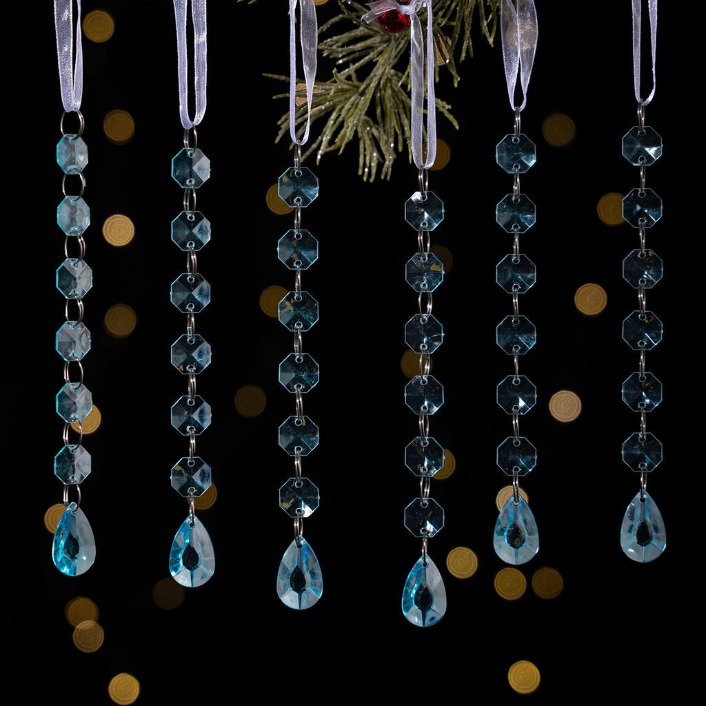 Christmas Acrylic Icicle Hanging Decorations Pendant With Snowflake Design For Festive Tree Decor