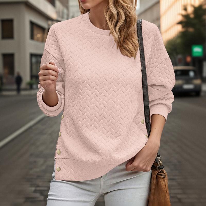 ZANZEA Women Casual Round Neck Long Sleeve Loose Pullover Sweatshirts