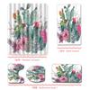 Cactus Bathroom Shower Curtain Bath Towel Floor Mat Five-Piece Set Bathroom Toilet Carpet Shower Foot Mat
