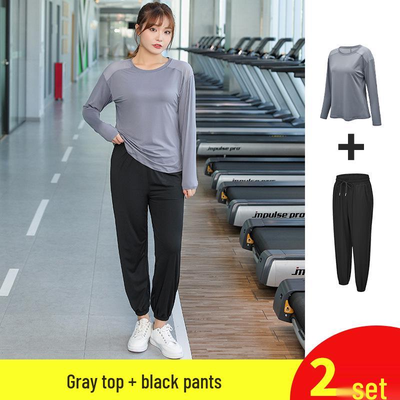 Women's Plus Size Yoga Set: Loose Fit Outdoor Sports & Fitness Wear for Spring/Autumn