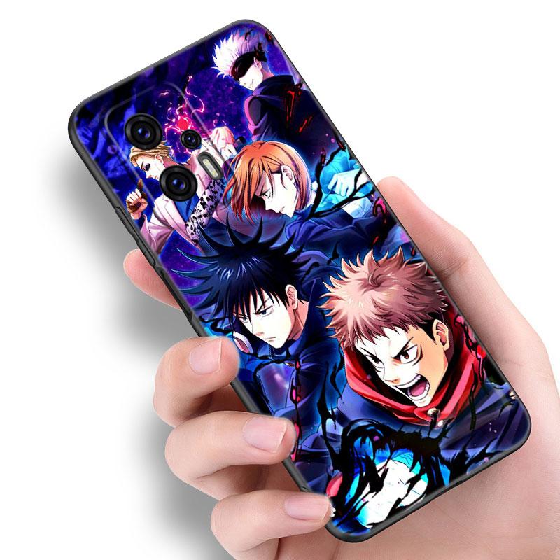 Anime Jujutsu Kaisen Telefonkasten für Xiaomi POCO F2 F3 M2 M3 M4 X3 X4 Pro NFC F4 GT 5G F1 X2 C3 C31 C40 M5S, weiches TPU-Schwarz-Cover