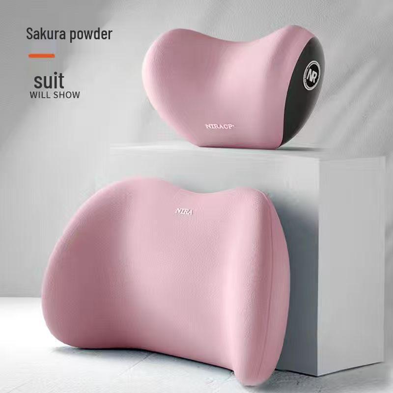 Car Seat Back and Neck Support Cushion: Headrest and Lumbar Pillow