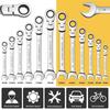 Car Flex Head Ratcheting Wrench Set- 8-17mm Metric Ratchet Combination Wrenches CrV Gear Spanner Ratchet Wrench Set Tools Amagi