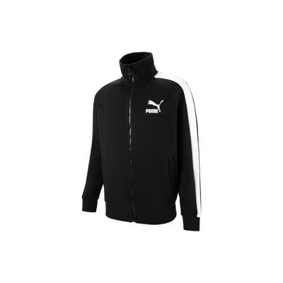 Colorblock Logo Print Sports Stand Collar Knit Jacket Men Jackets Black 620578-01